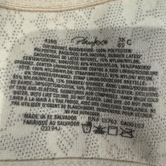 Playtex 18 Hour T-Shirt Bra 38C Beige Side Smoothing Wireless Floral Lace - Picture 4 of 4